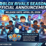 Official announcement for Roblox RIVALS Season 3 release date on April 25, 2026, with tips to finish the battle pass.